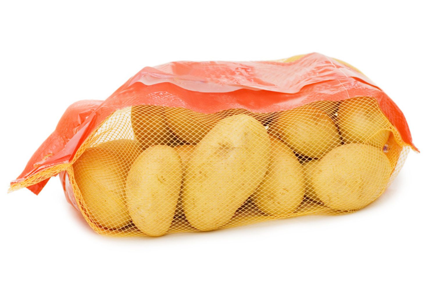 Netted produce in tray