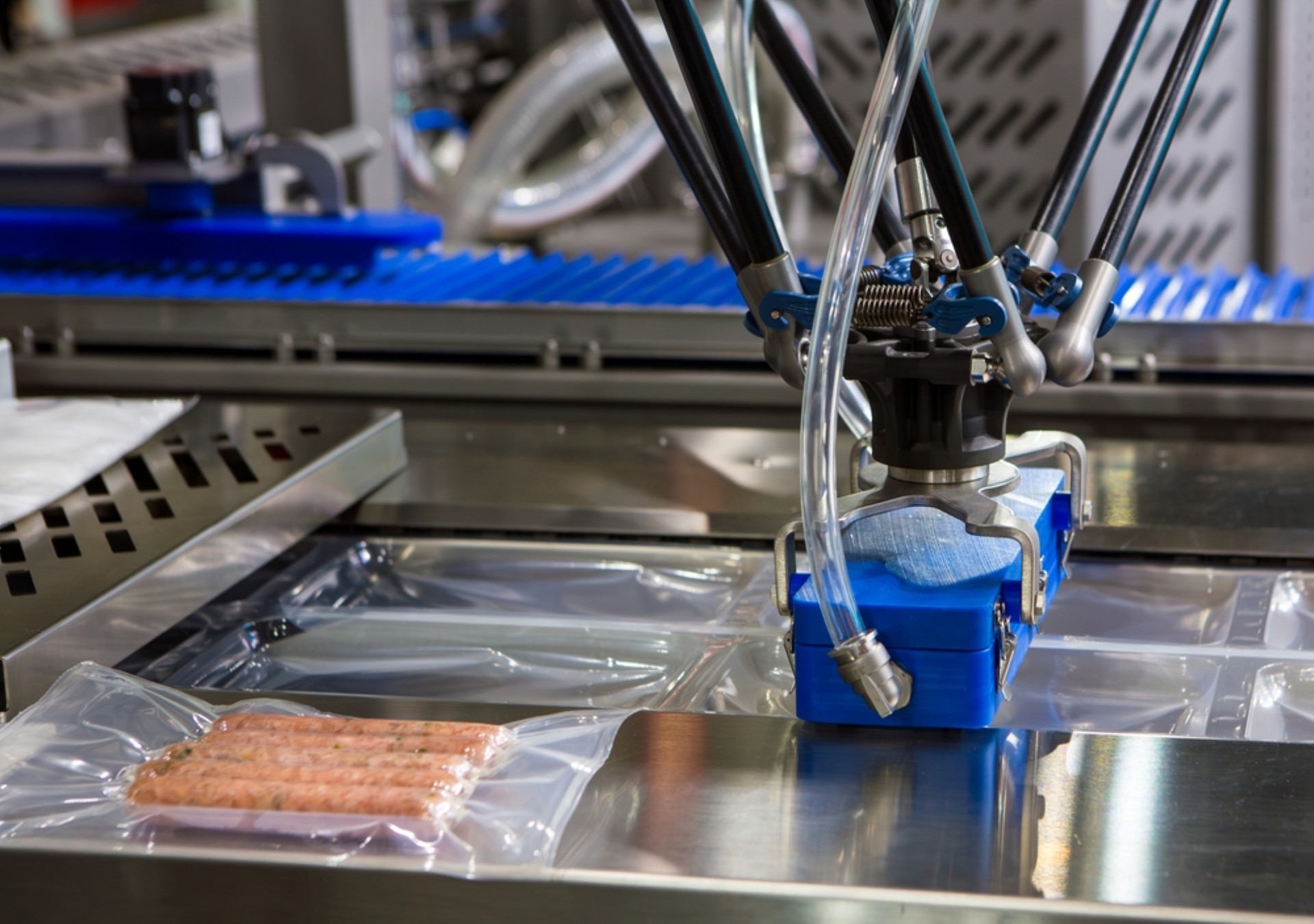 Thermoforming machine in operation